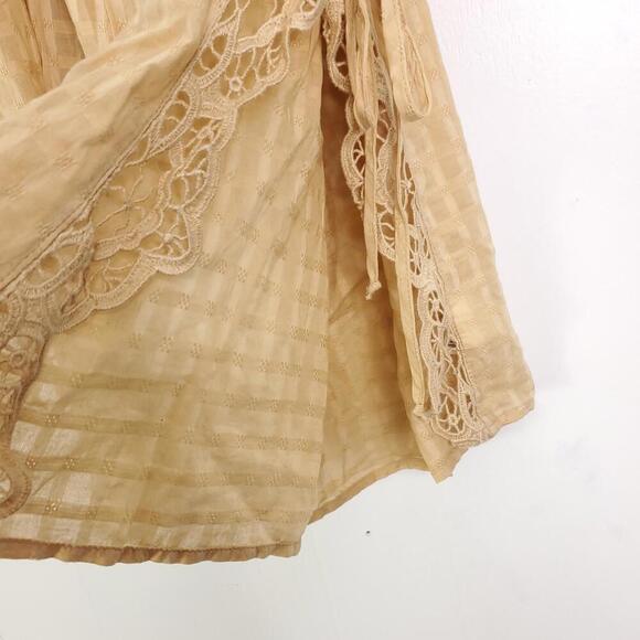 American Eagle Top Womens Small Tank Side Ties Oversized Windowpane Flowy - Picture 5 of 10